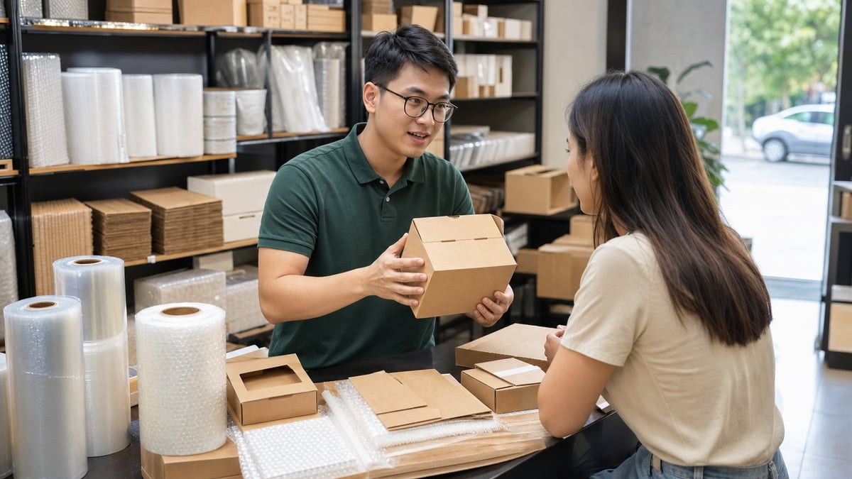 Contextual sample visual for an export-packaging member deal